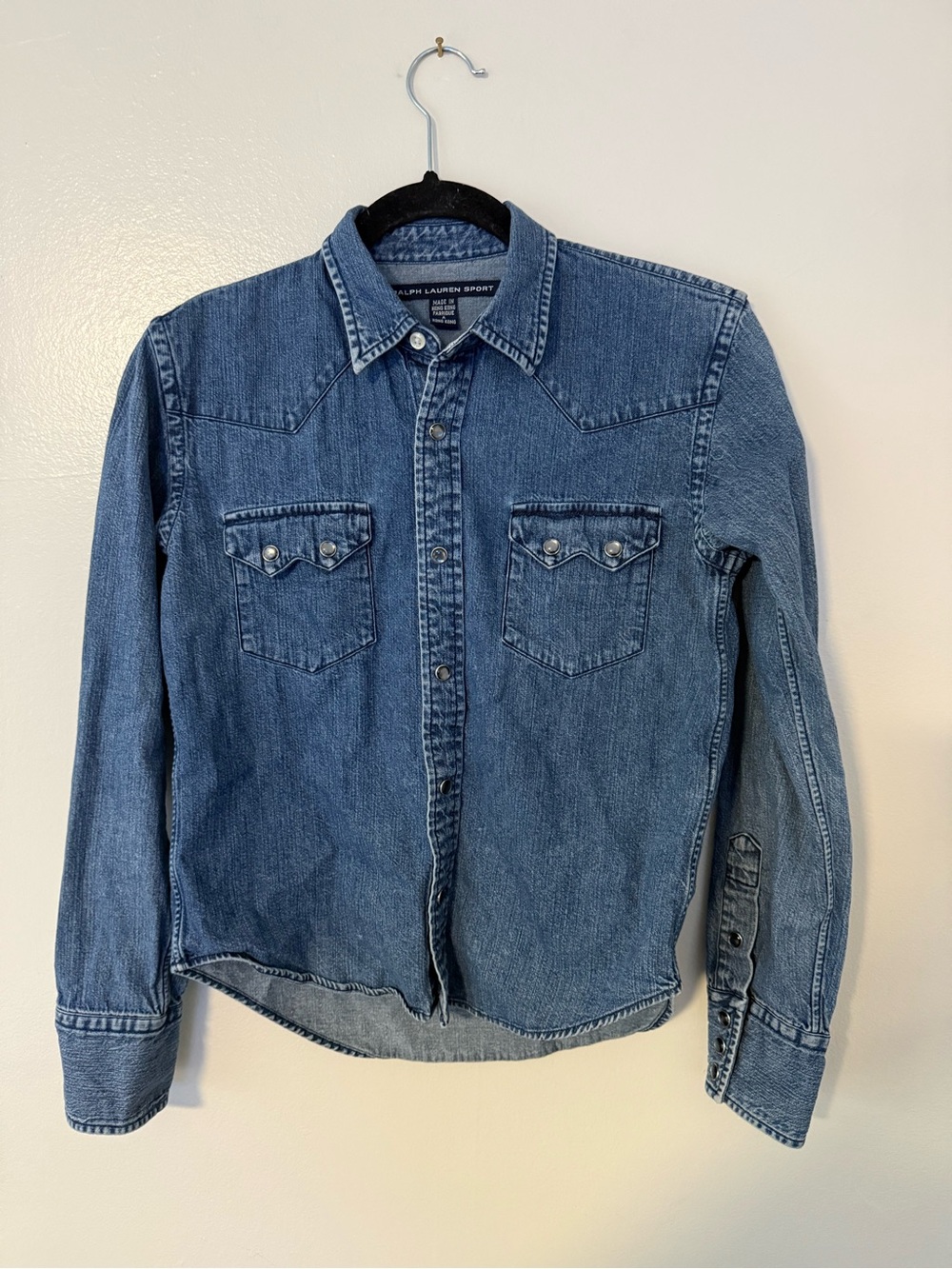 Vintage Ralph Lauren Sport Denim Western Buttondown Jean Shirt - Womens Sm (4) - Picture 3 of 8